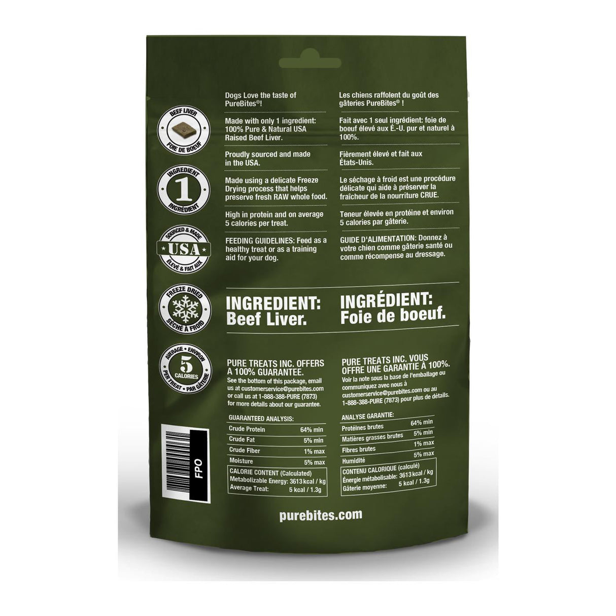 PureBites Freeze Dried Beef Liver Dog Treats 4.2 oz.