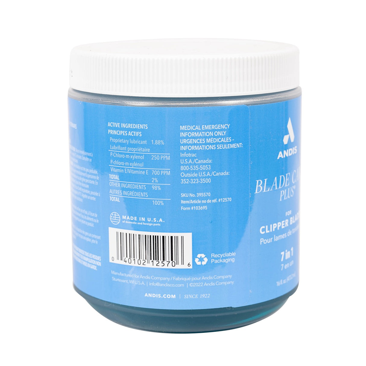 Andis Blade Care Plus Jar 16.5 oz.