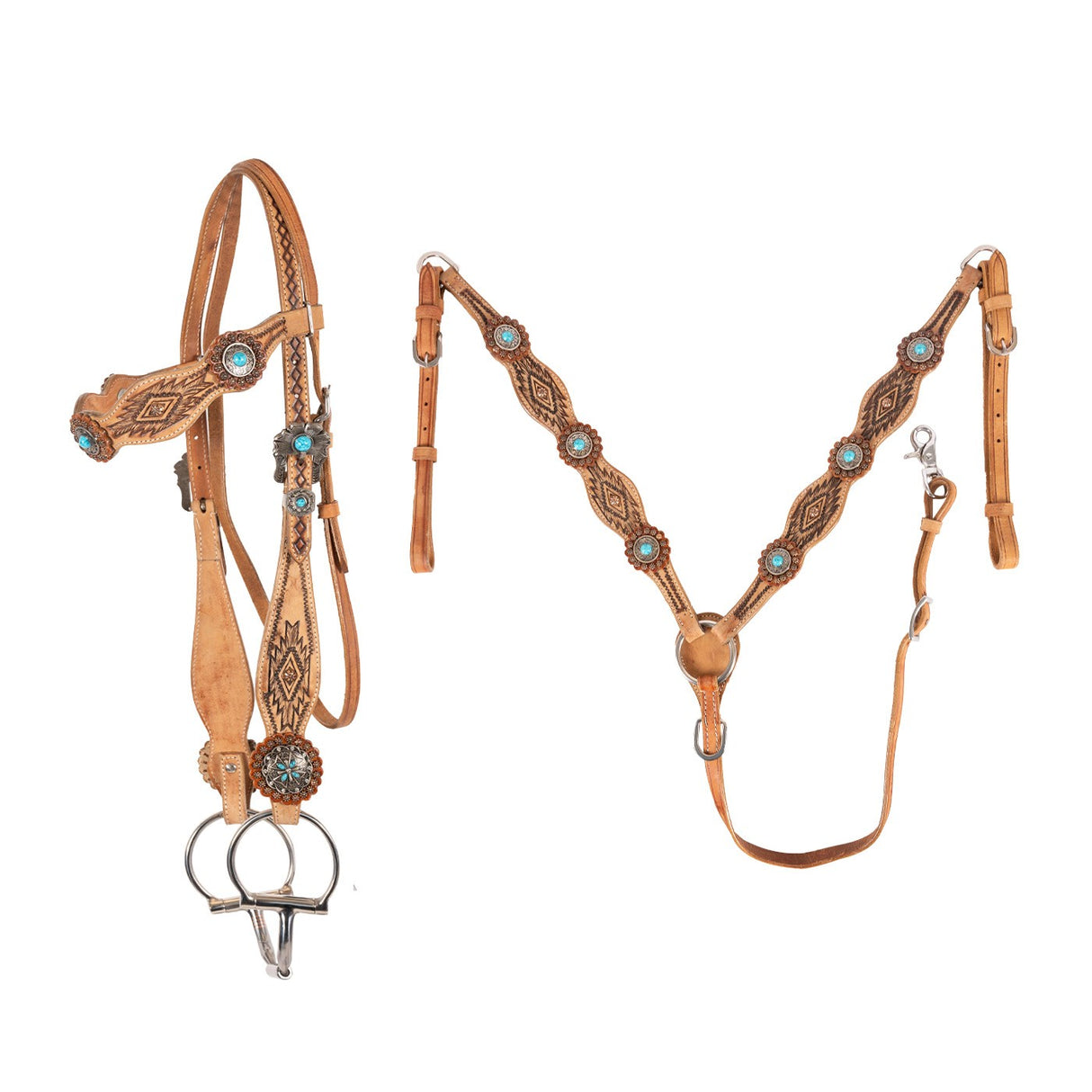 Tough1 Serenity Brow Headstall & Breast Collar Set