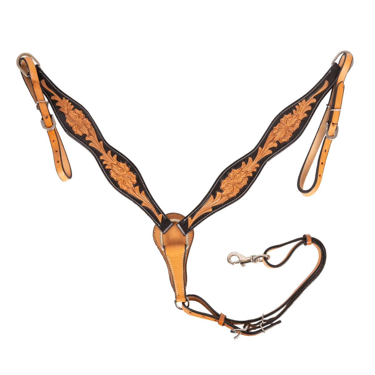 Royal King Flared Two Tone Floral Cowhide Breast Collar