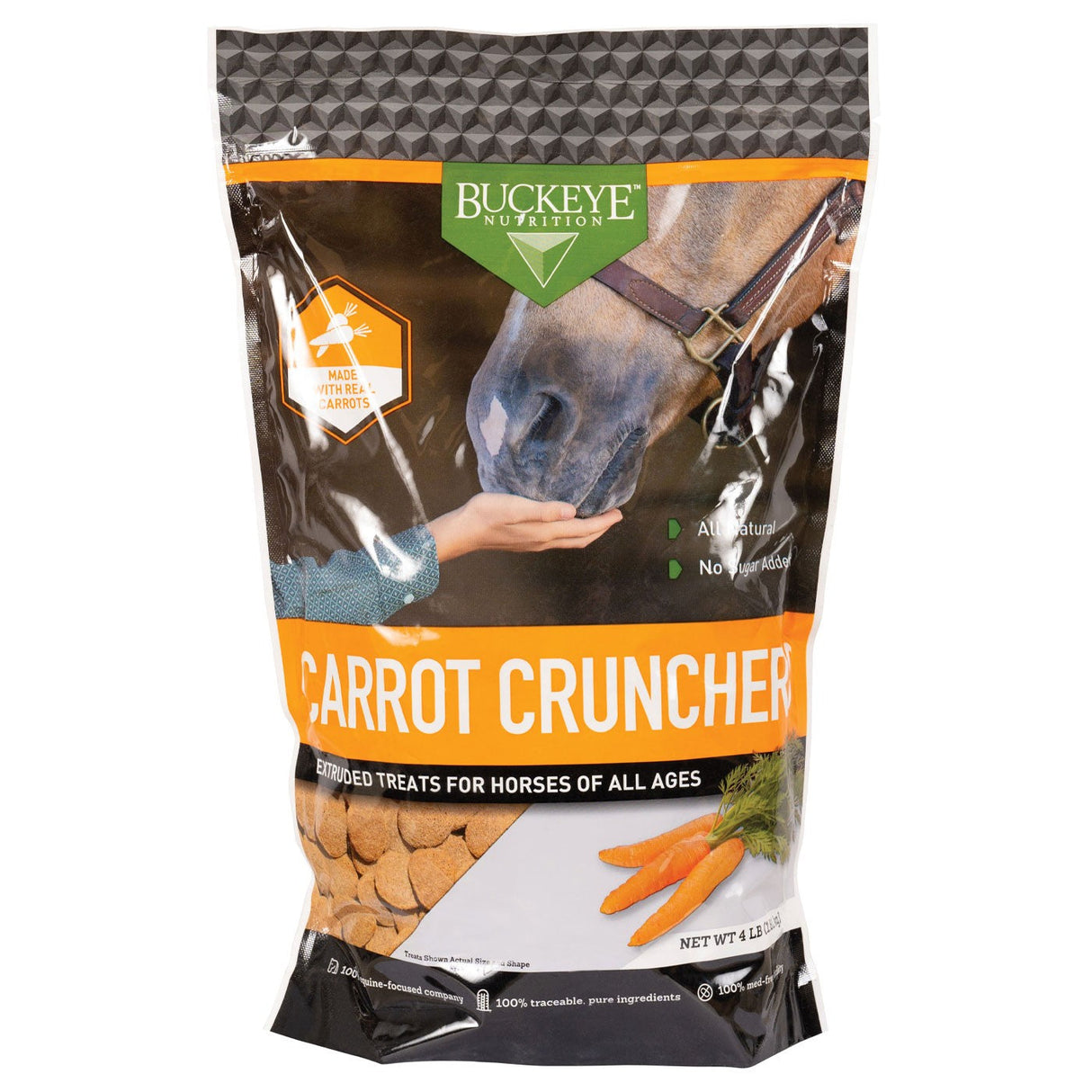 Buckeye Nutrition All Natural No Sugar Added Carrot Crunchers Horse Treats 4 lb.