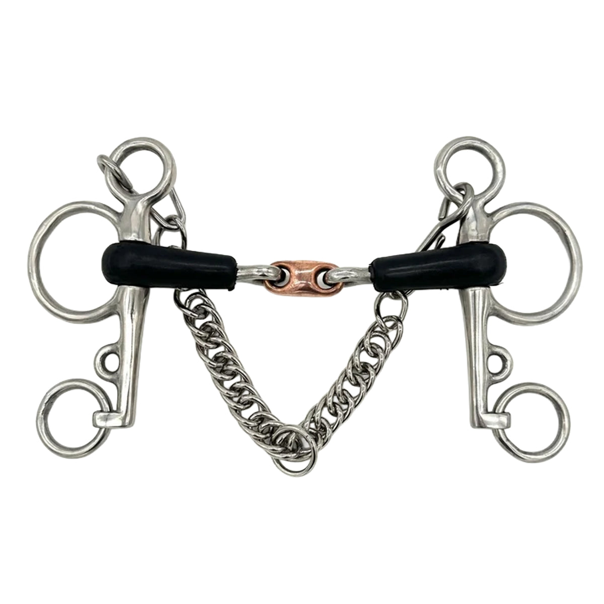 AJR Pelham French Link Rubber Bit W/ Copper Lozenge