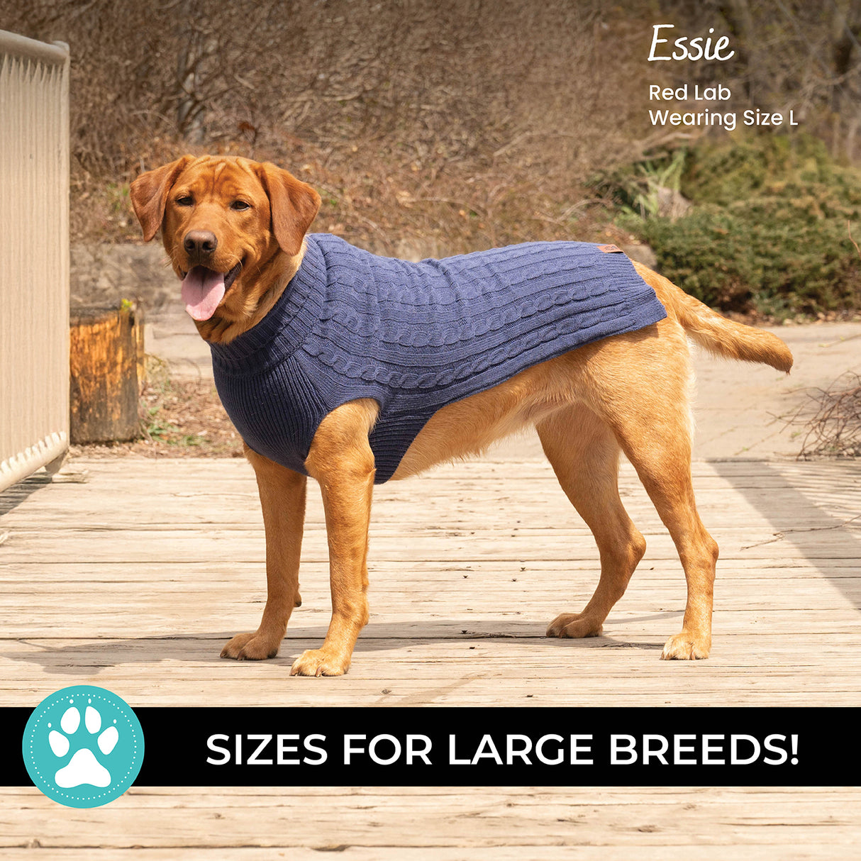 Shedrow K9 Brentwood Cable Knit Dog Sweater Plus