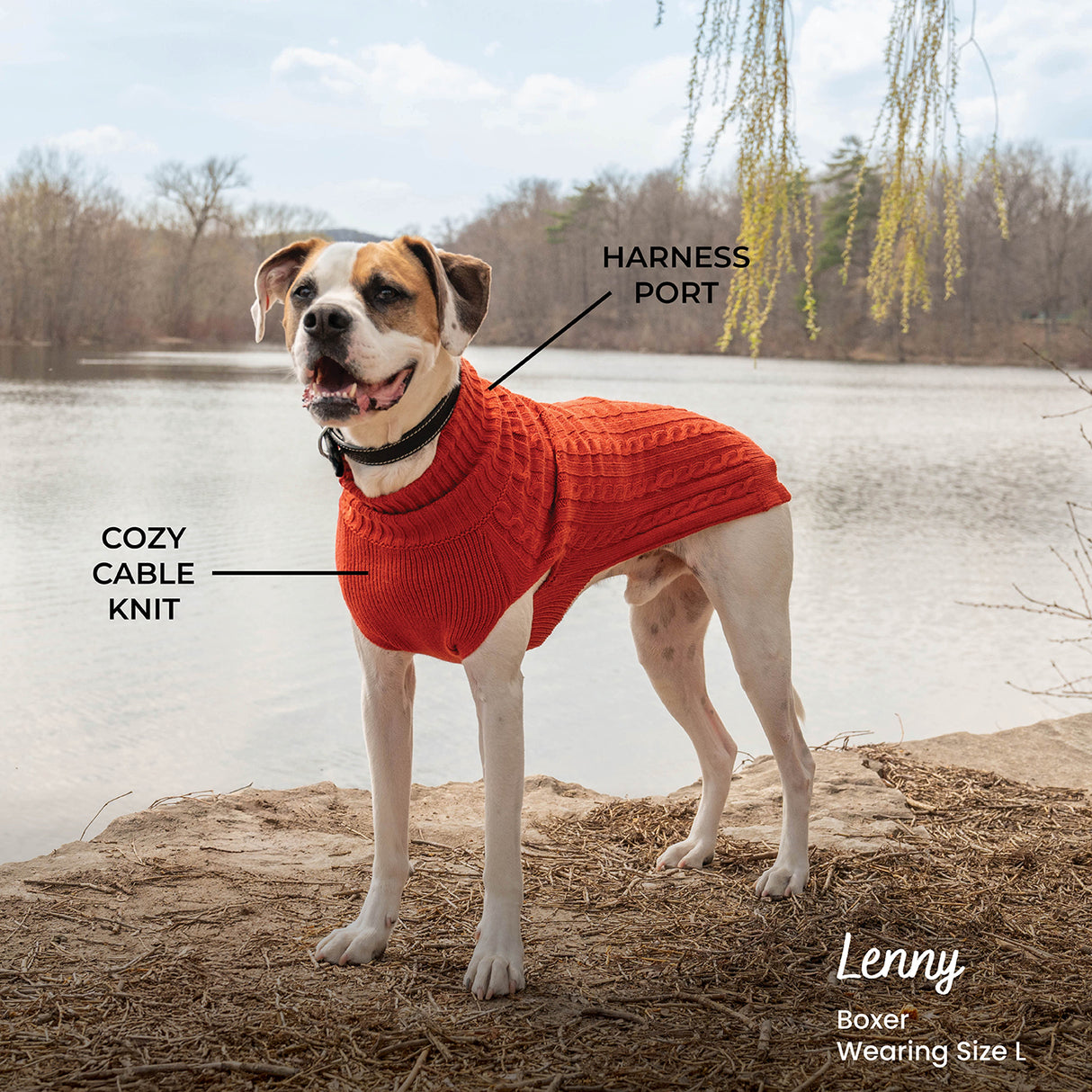 Shedrow K9 Brentwood Cable Knit Dog Sweater Plus