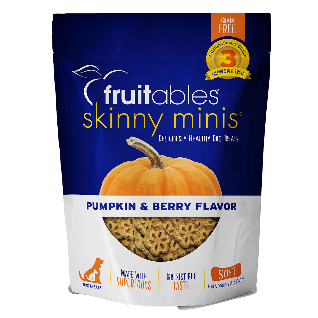 Fruitables Skinny Minis Pumpkin & Berry Chewy Dog Treats 12 oz.