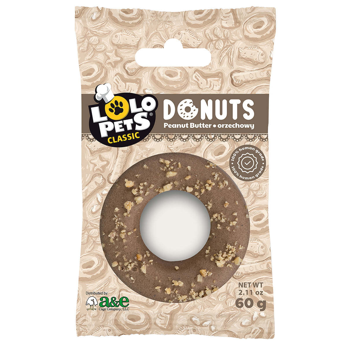 Lolo Pets Classic Peanut Butter Donut Dog Treat