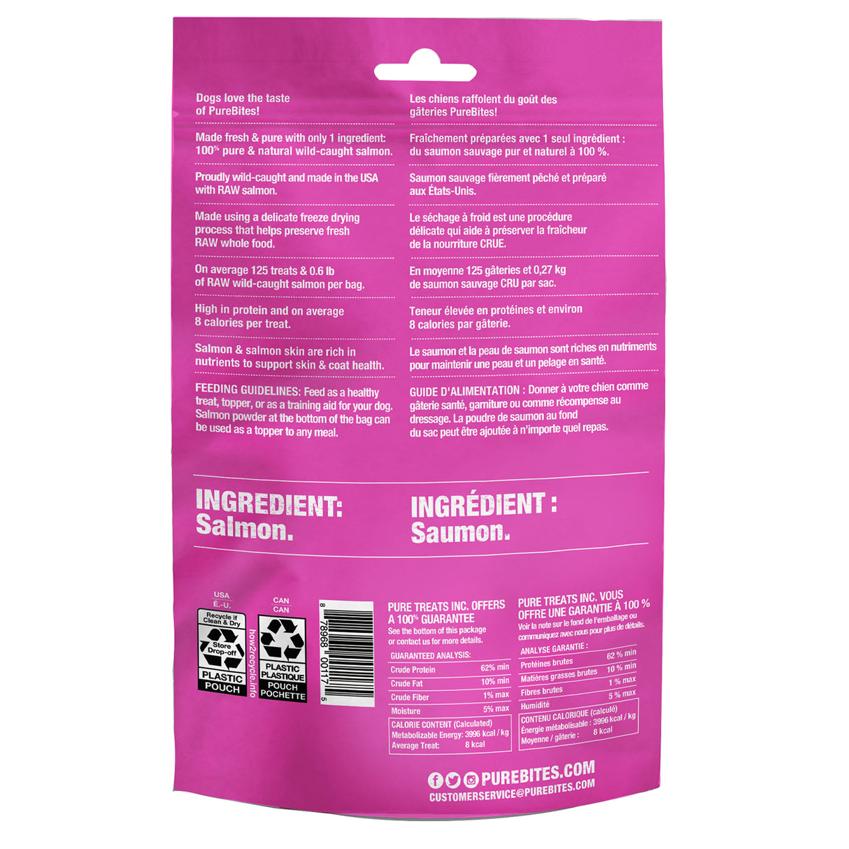 PureBites Freeze Dried Salmon Dog Treats 2.47 oz.