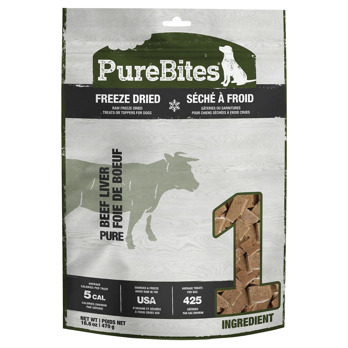 PureBites Freeze Dried Beef Liver Dog Treats 16.6 oz.