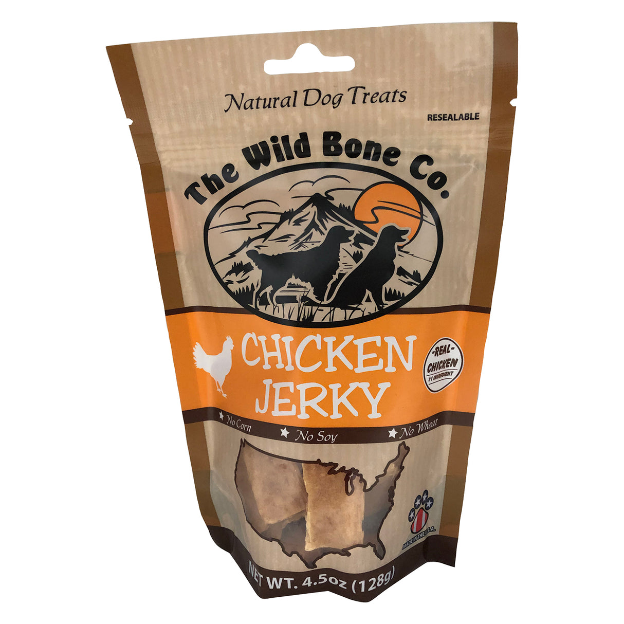 The Wild Bone Co. Natural Chicken Jerky Dog Treats 4.5 oz.