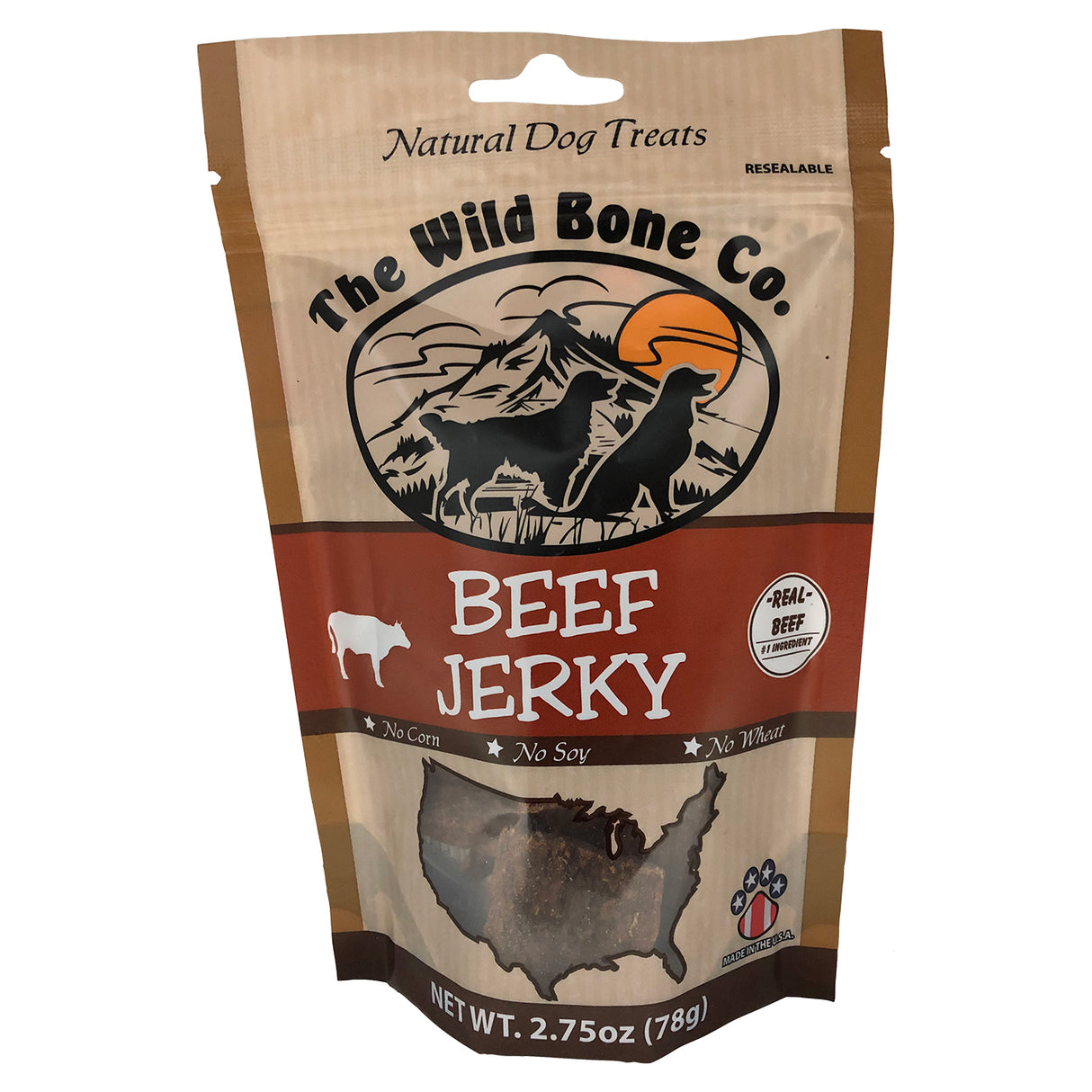 The Wild Bone Co. Natural Beef Jerky Dog Treats 2.75 oz.