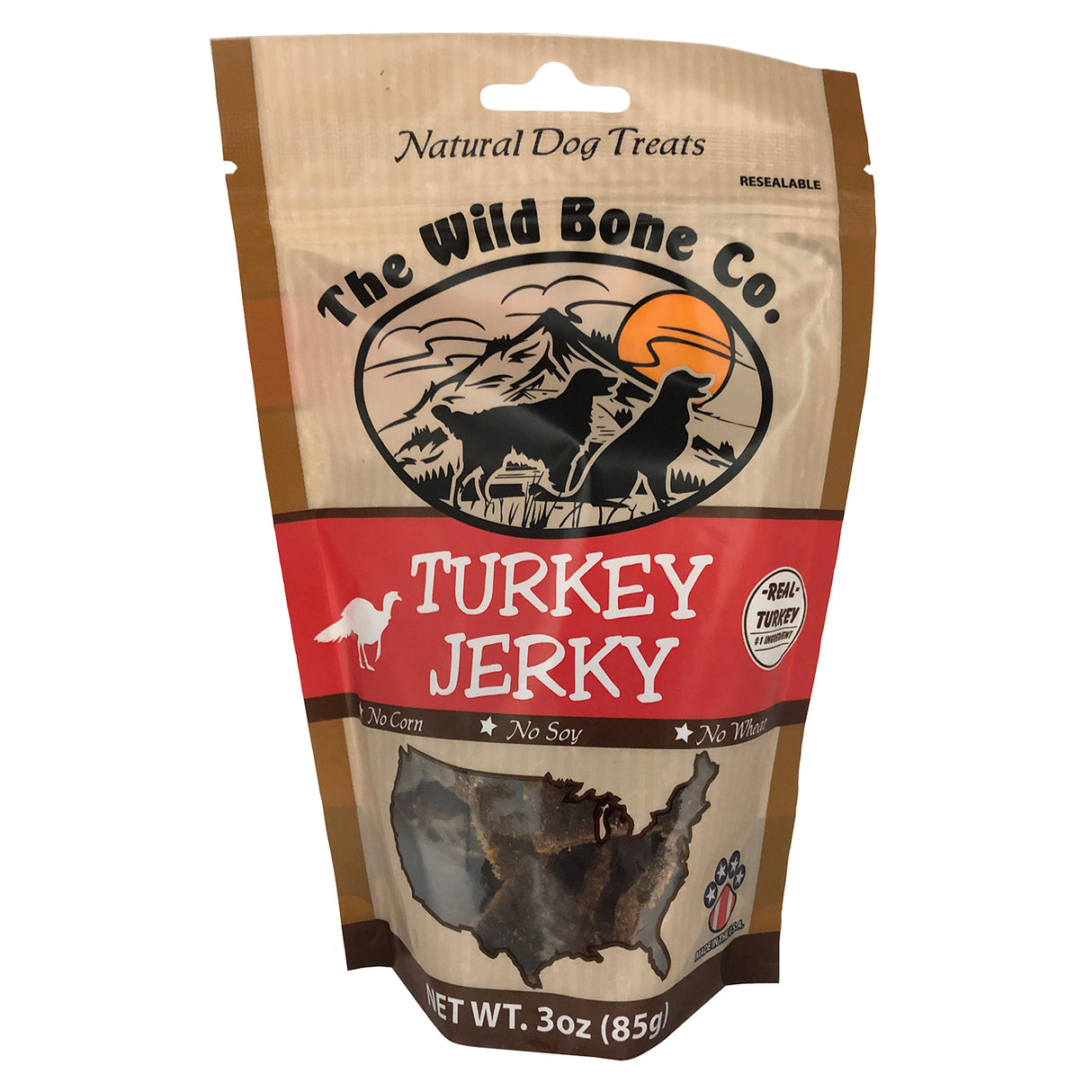 The Wild Bone Co. Natural Turkey Jerky Dog Treats 3 oz