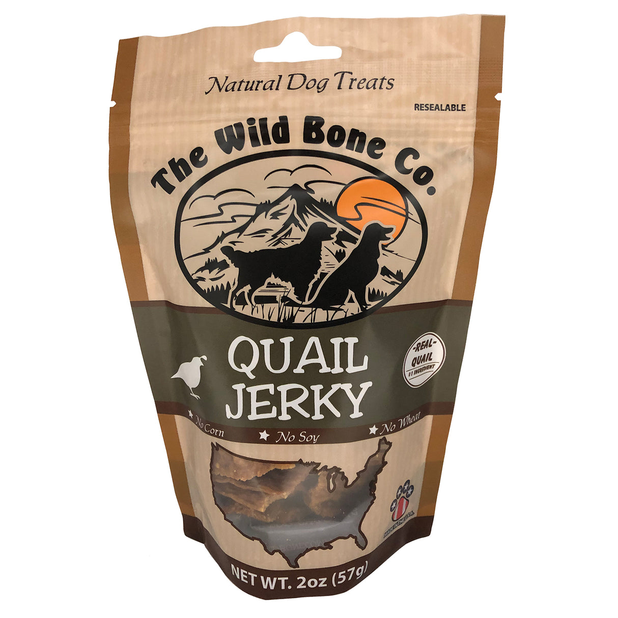 The Wild Bone Co. Natural Quail Jerky Dog Treats 2 oz.