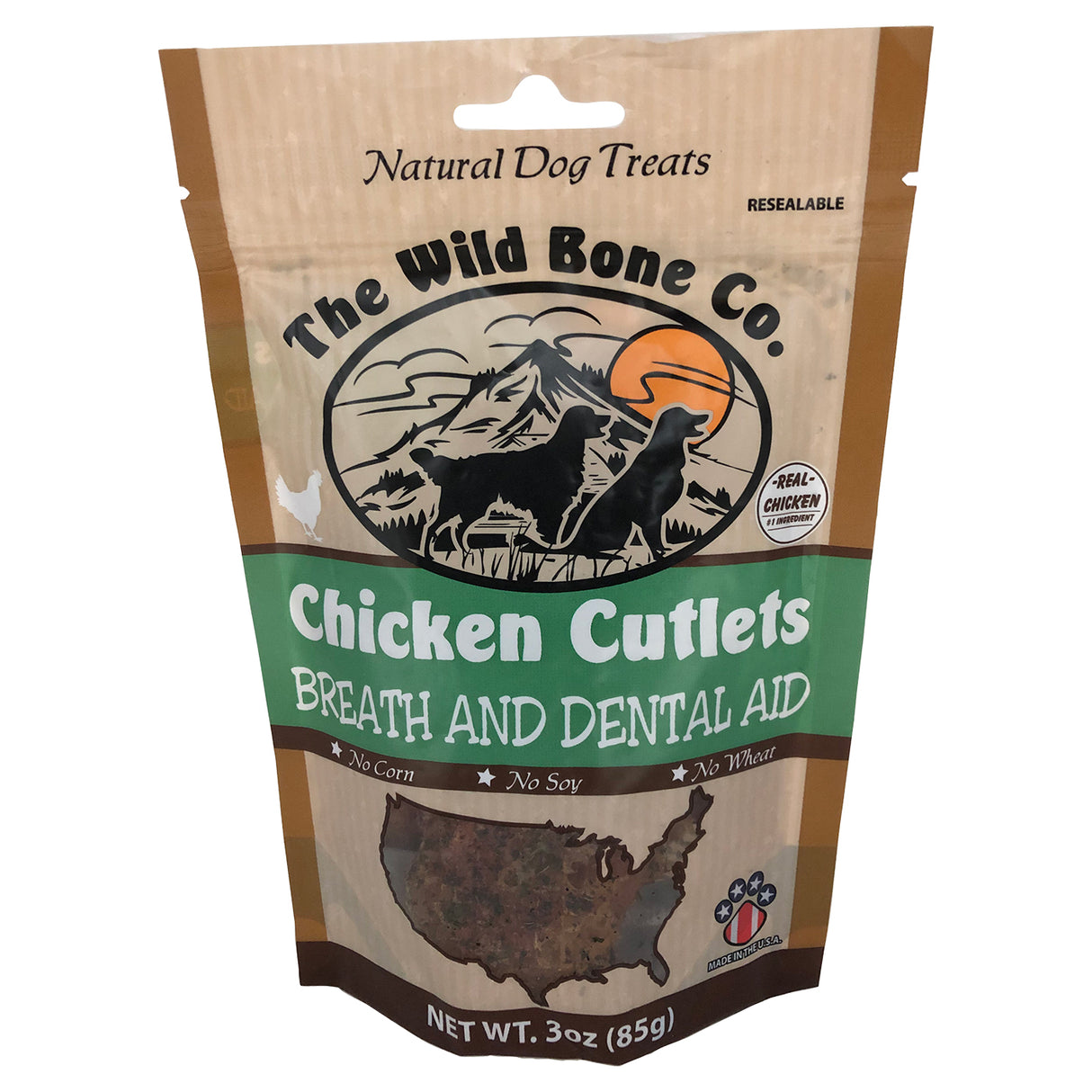 The Wild Bone Co. Original Fresh Breath Chicken Cutlets Dog Treats 3 oz.