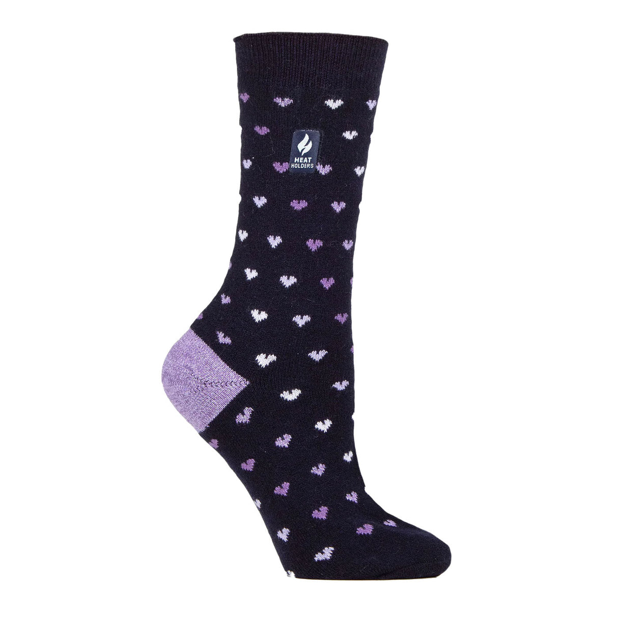 Heat Holders Ultra Lite Orchid Hearts Crew Socks