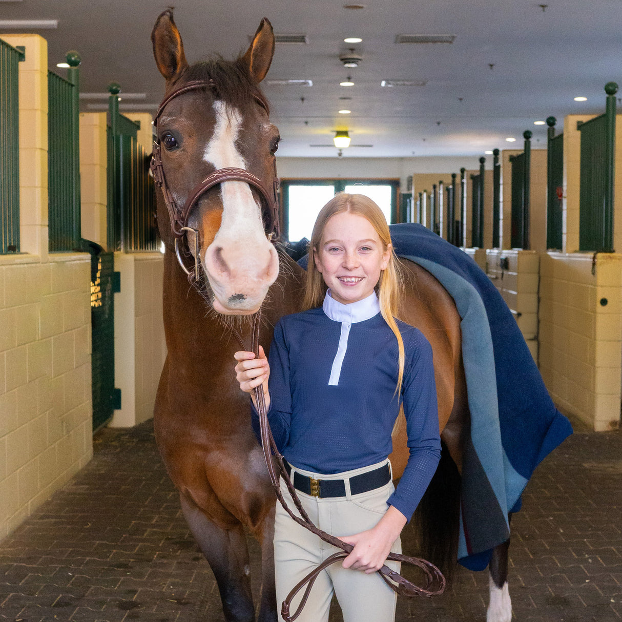 Elation Platinum Sicily Long Sleeve Perforated Show Shirt - Kids'