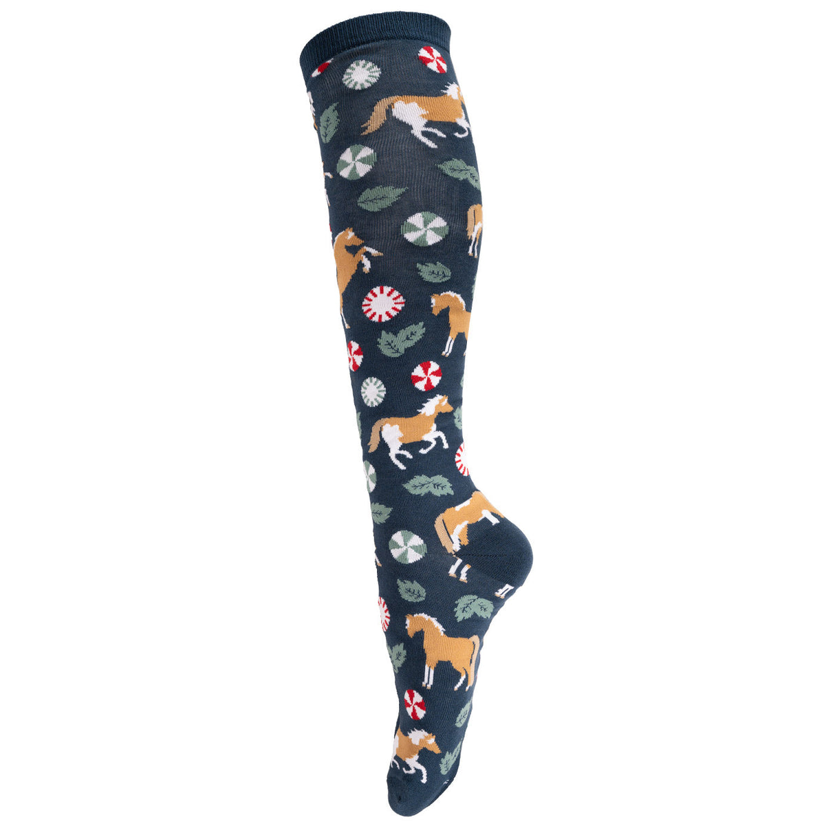 Four White Socks Peppermint Palominos Knee High Socks