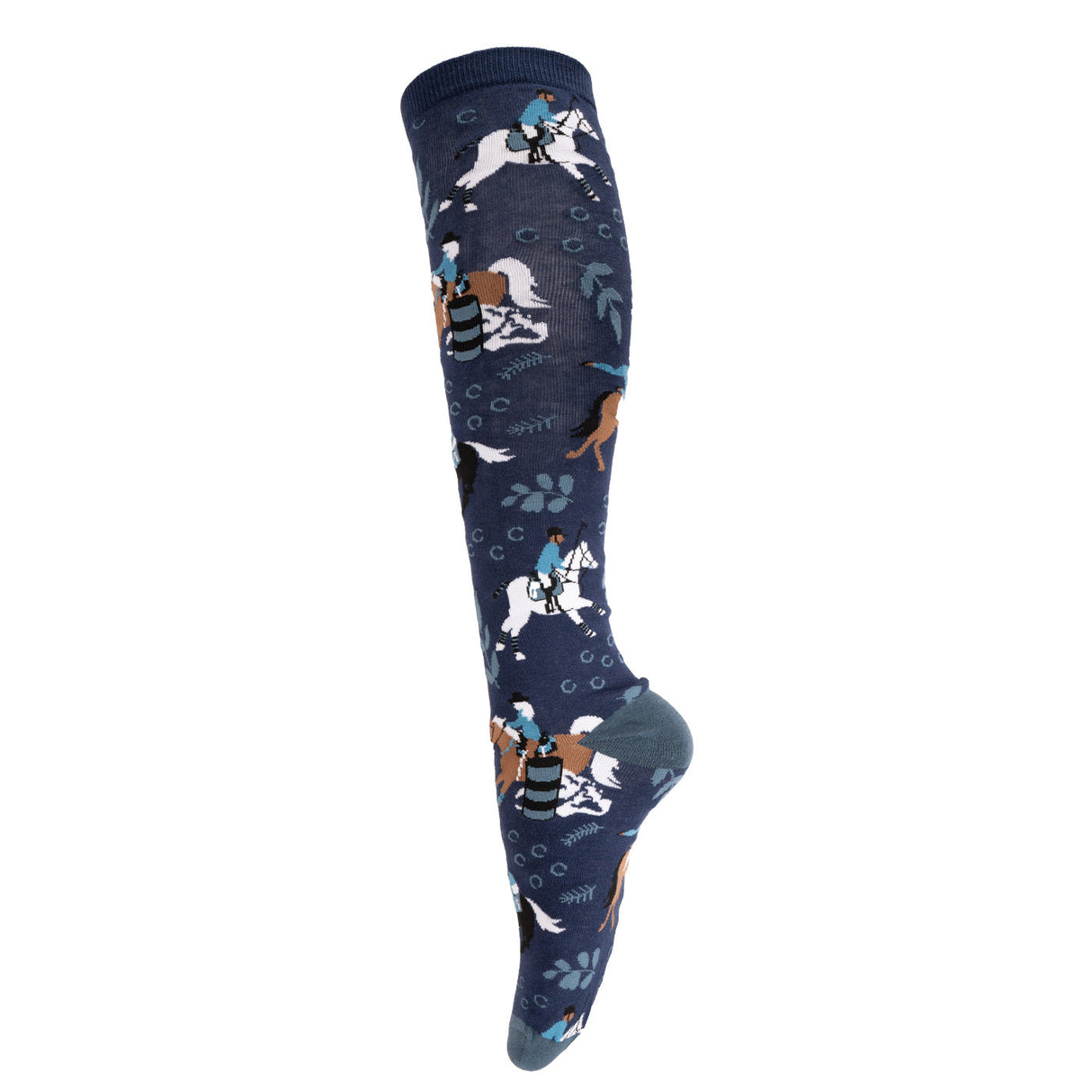 Four White Socks Poseidon Horse Sports Knee High Socks