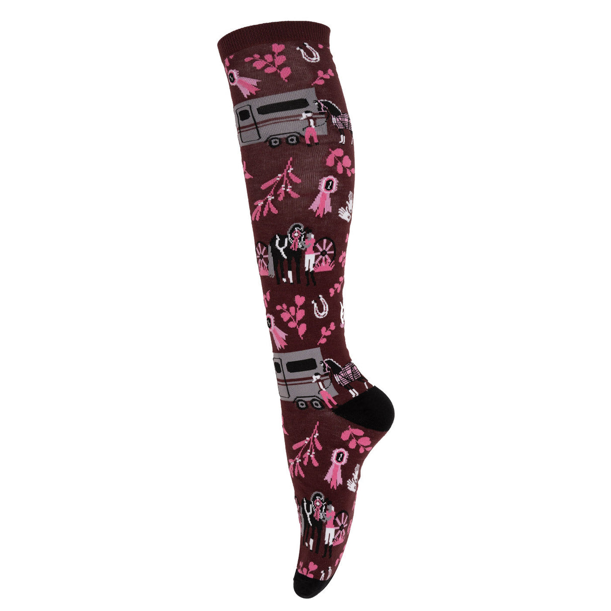 Four White Socks Dressage Show Knee High Socks