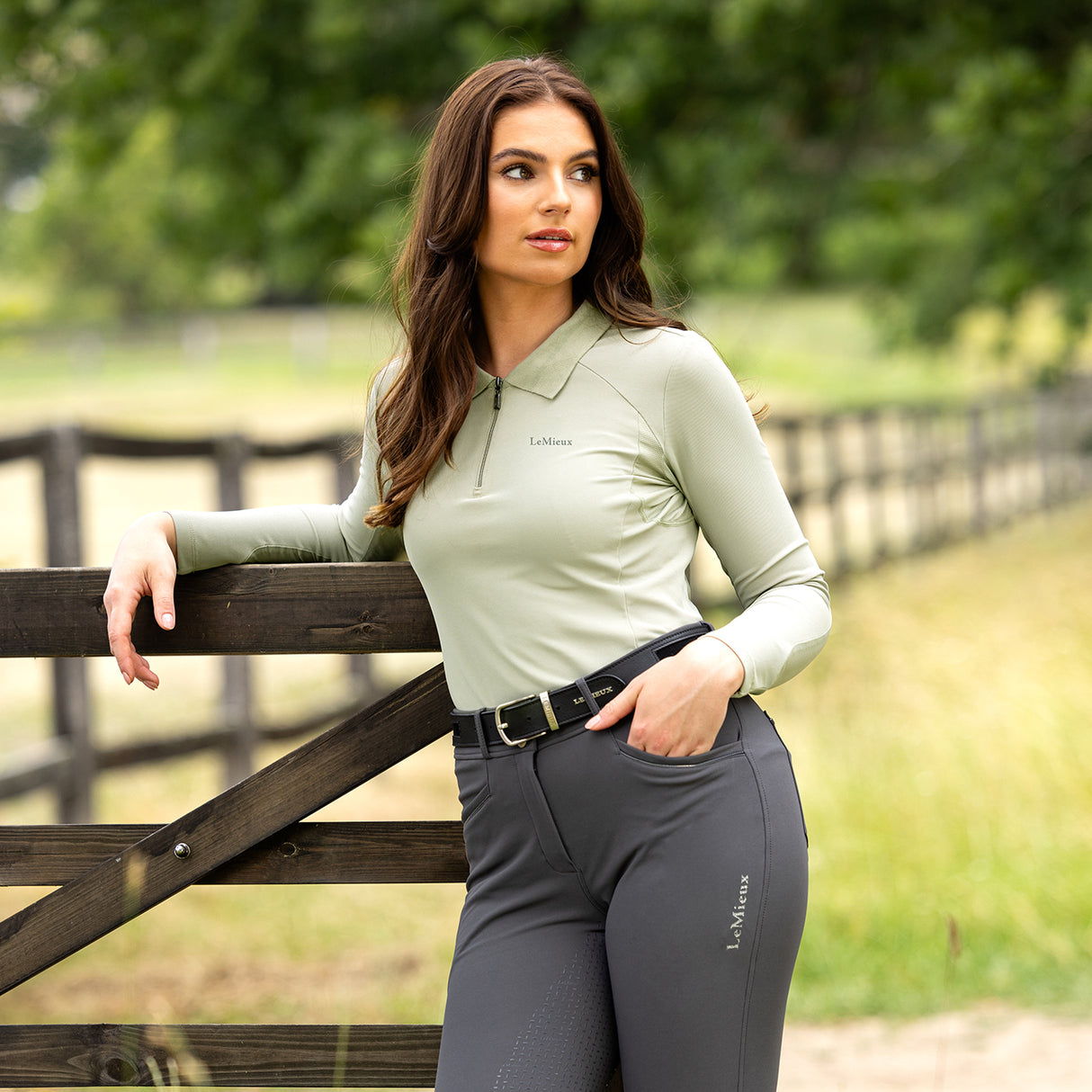 LeMieux Long Sleeve Sport Polo Shirt