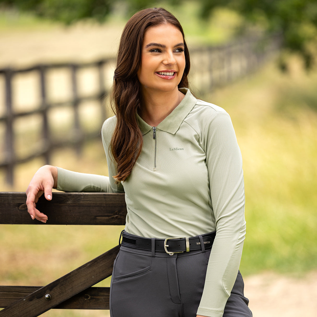 LeMieux Long Sleeve Sport Polo Shirt