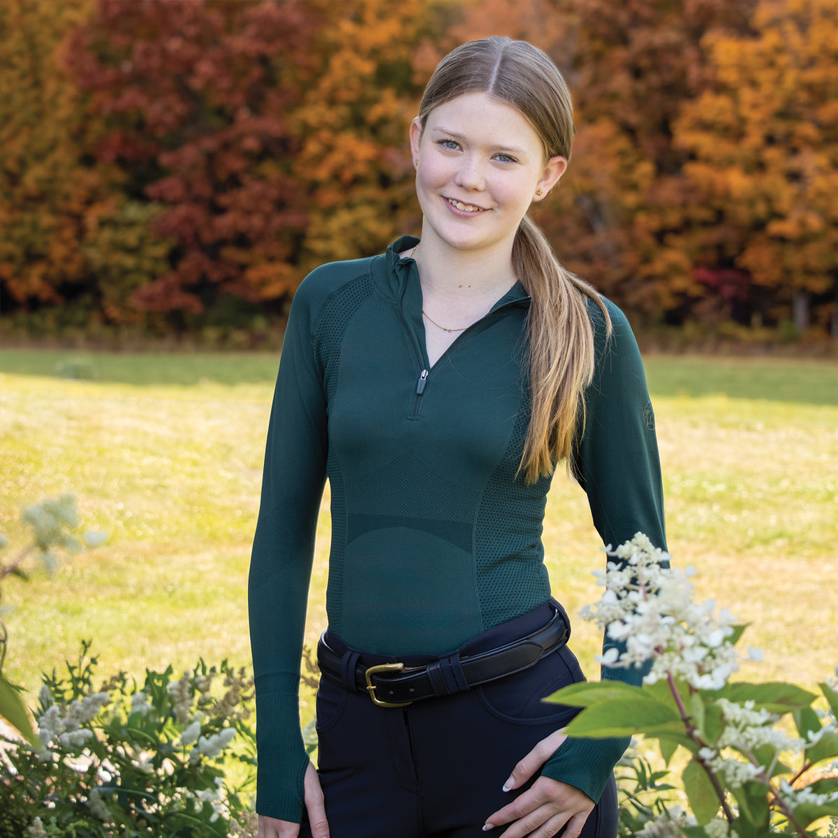 TemTeq Liso Seamless Quarter Zip Long Sleeve Top