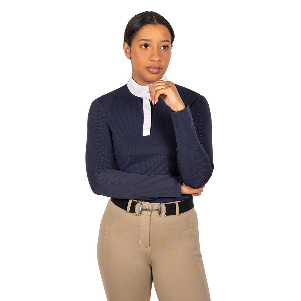 Elation Platinum Sicily Perforated Long Sleeve Show Shirt