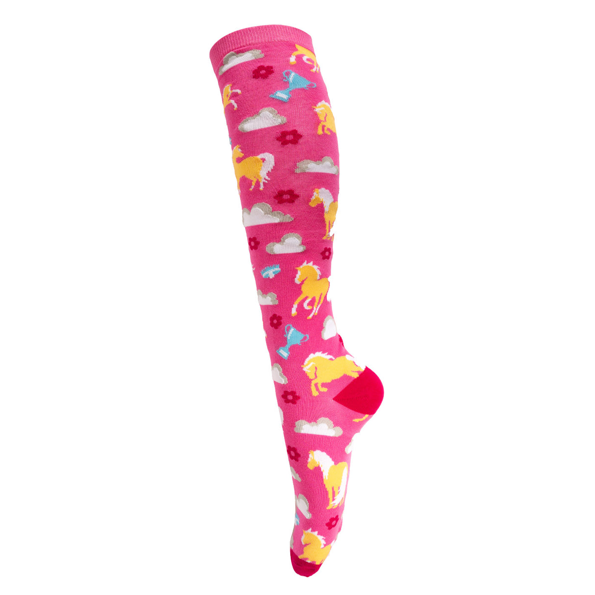 Four White Socks Dream Horse Knee High Socks