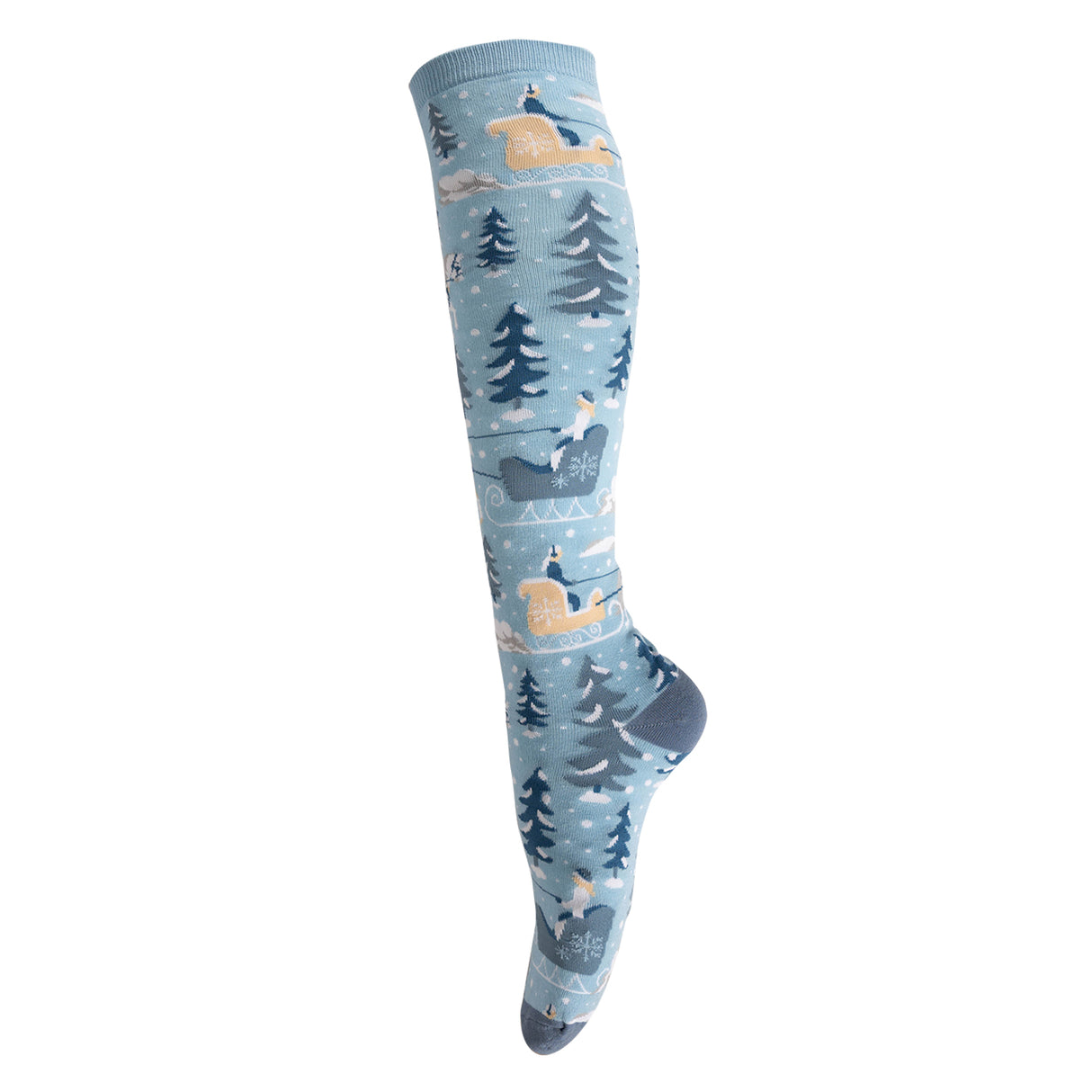 Four White Socks Sleigh Rides Knee High Socks