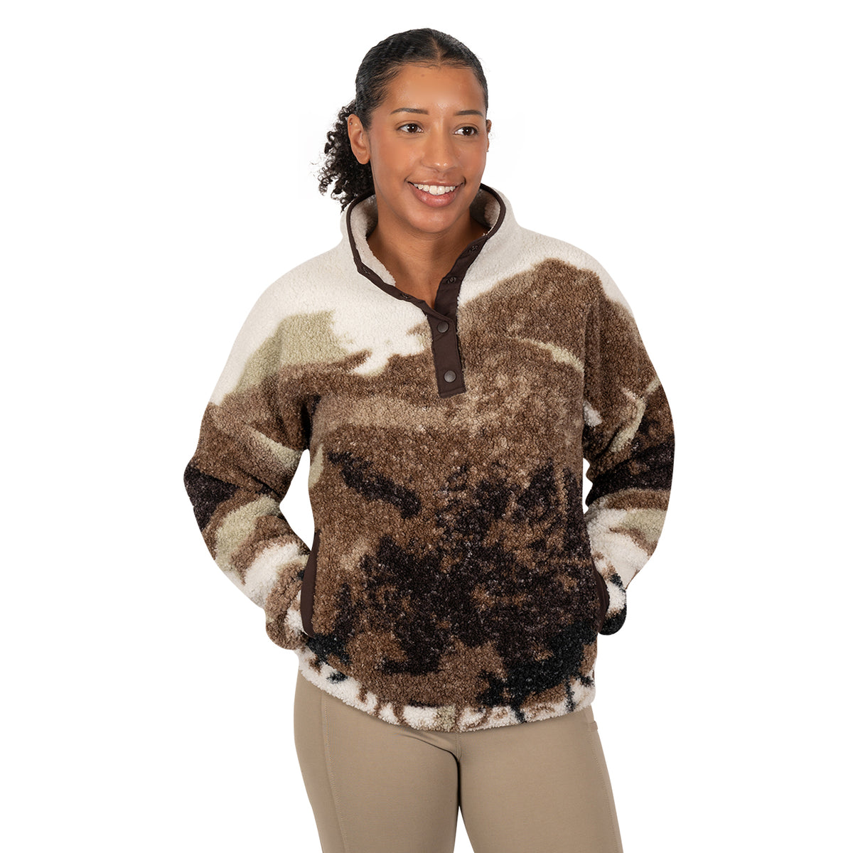 Aerion Printed Sherpa Pullover