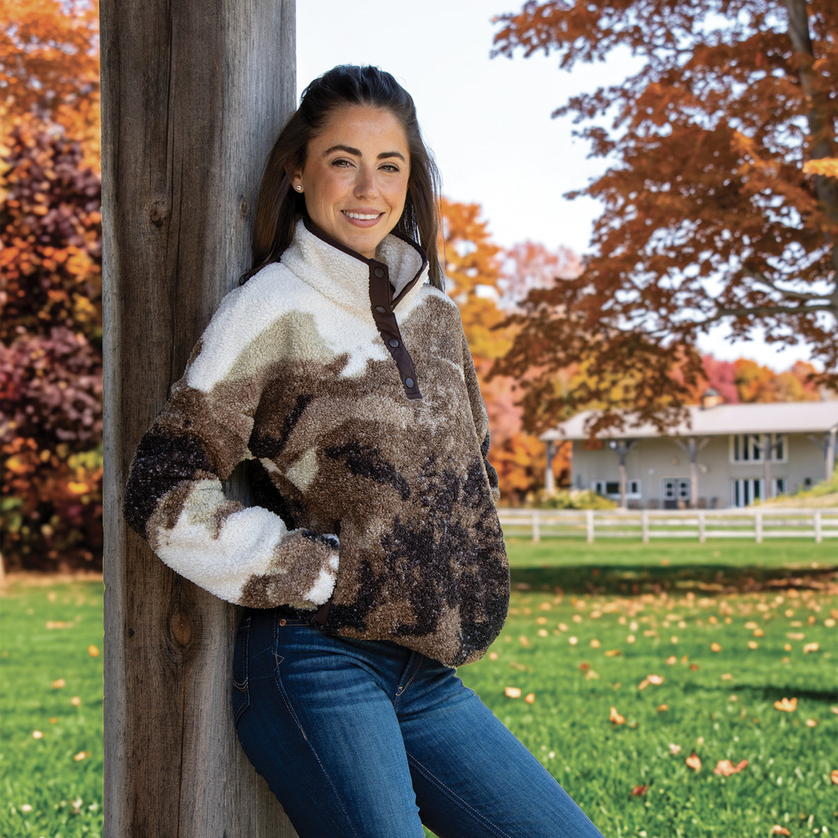 Aerion Printed Sherpa Pullover