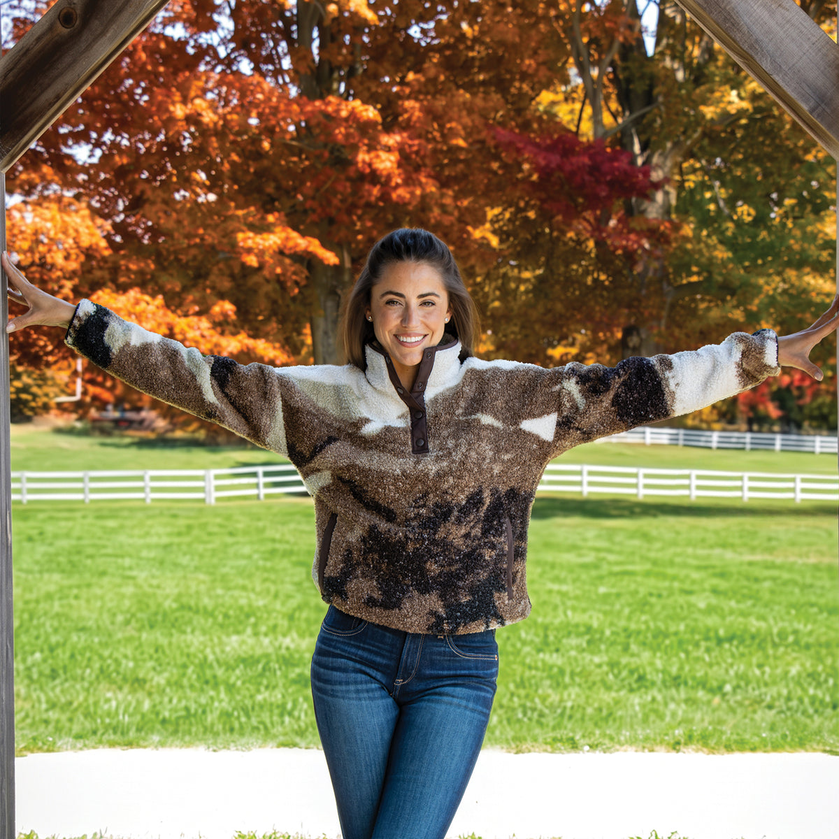 Aerion Printed Sherpa Pullover