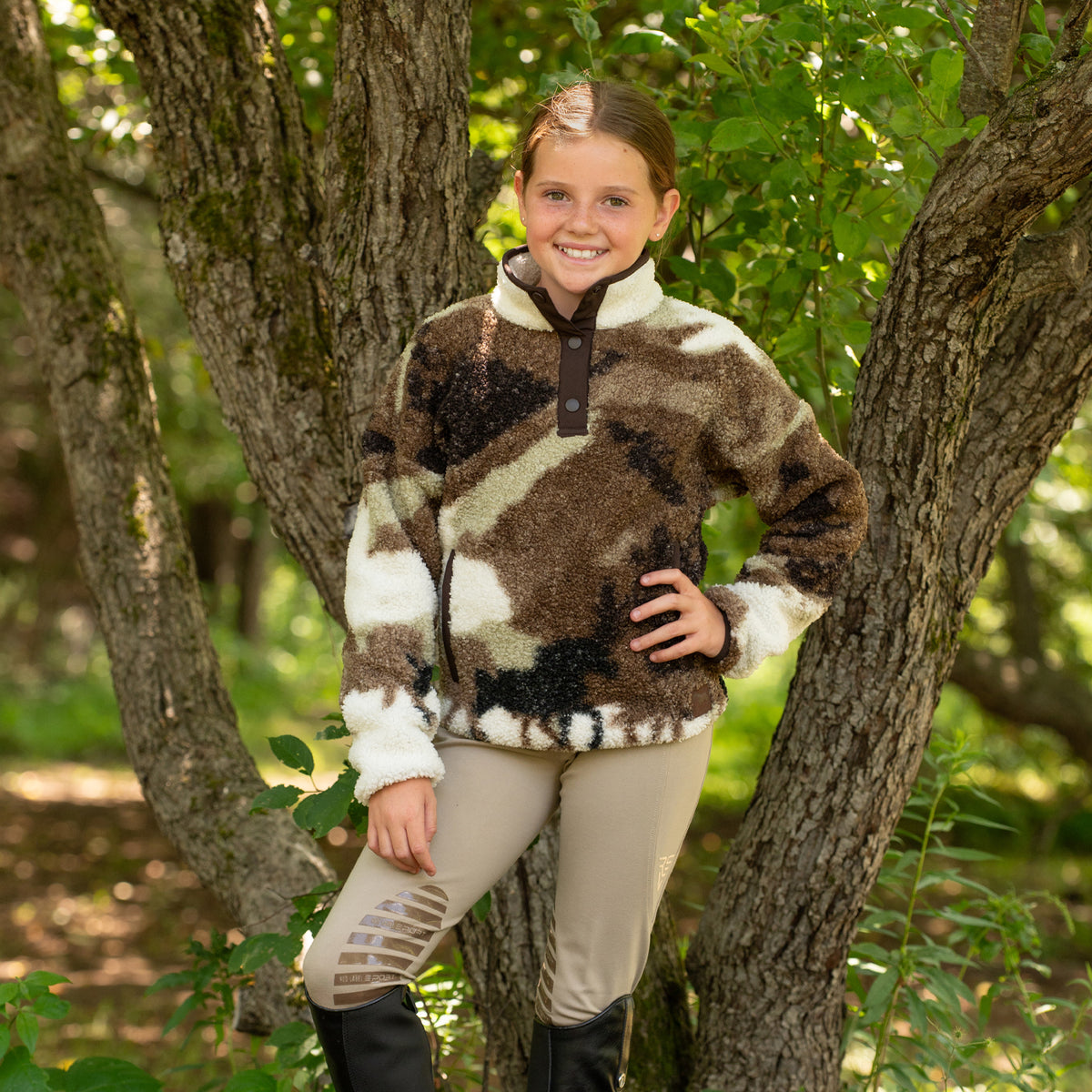Aerion Printed Sherpa Pullover - Kids'