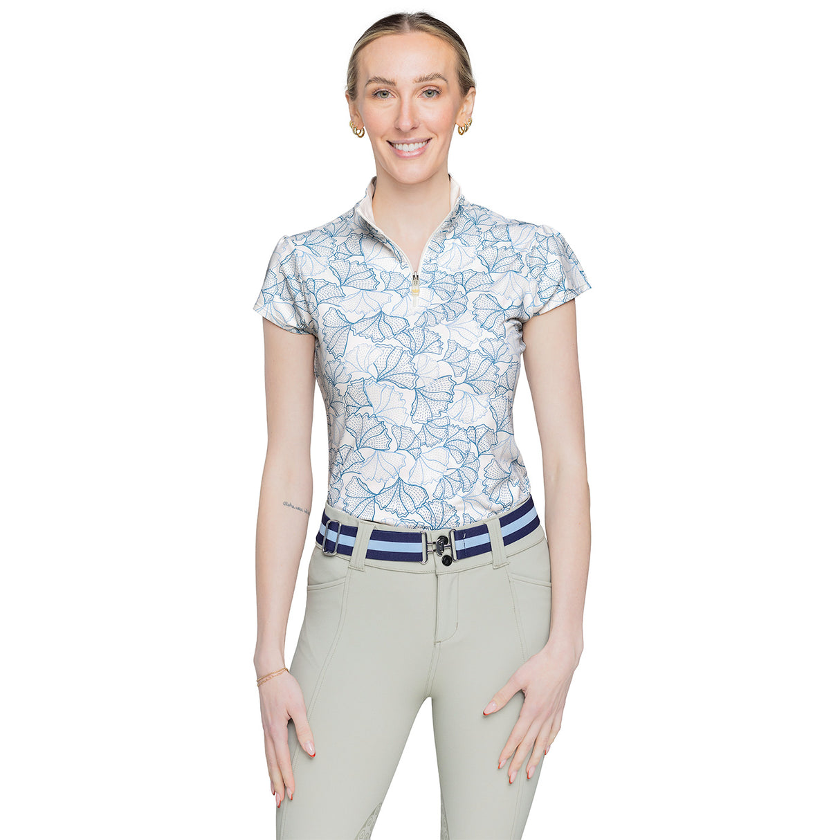 Kastel Denmark Cap Sleeve Print Shirt