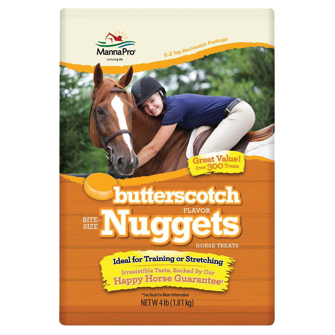 Manna Pro Butterscotch Bite Size Nuggets Horse Treats 4 lb.