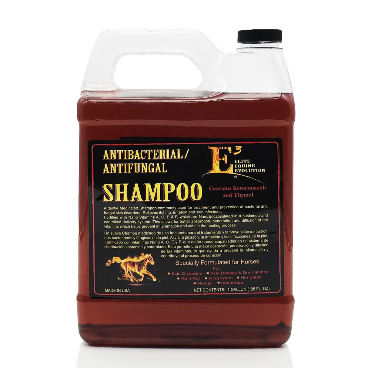 E3 Elite Equine Antibacterial/Antifungal Shampoo Gallon