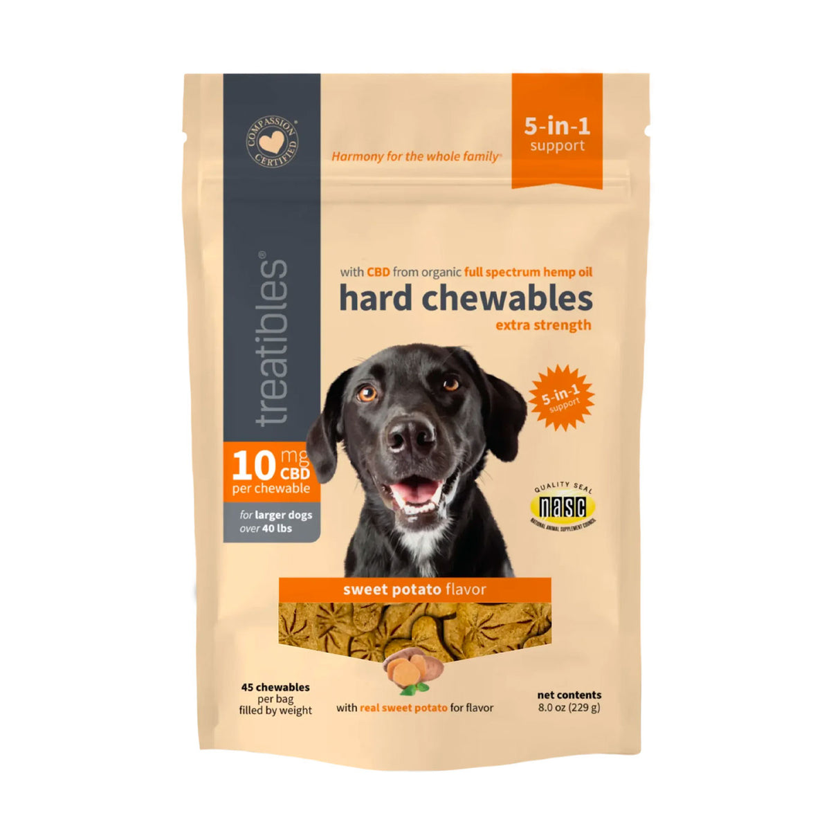 Treatibles Hemp Wellness Extra Strength Sweet Potato Hard Chews 1 oz.