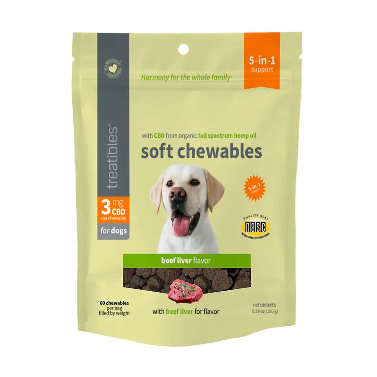 Treatibles Hemp Wellness Beef Soft Chews 0.9 oz.
