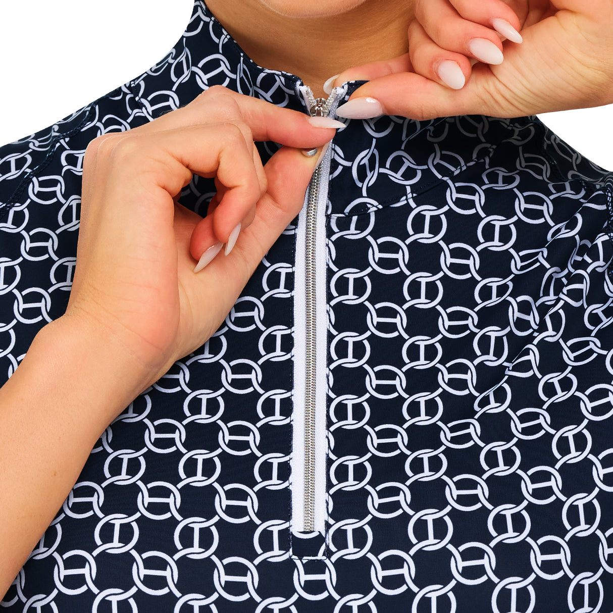 RJ Classics Lucy Quarter Zip Short Sleeve Top