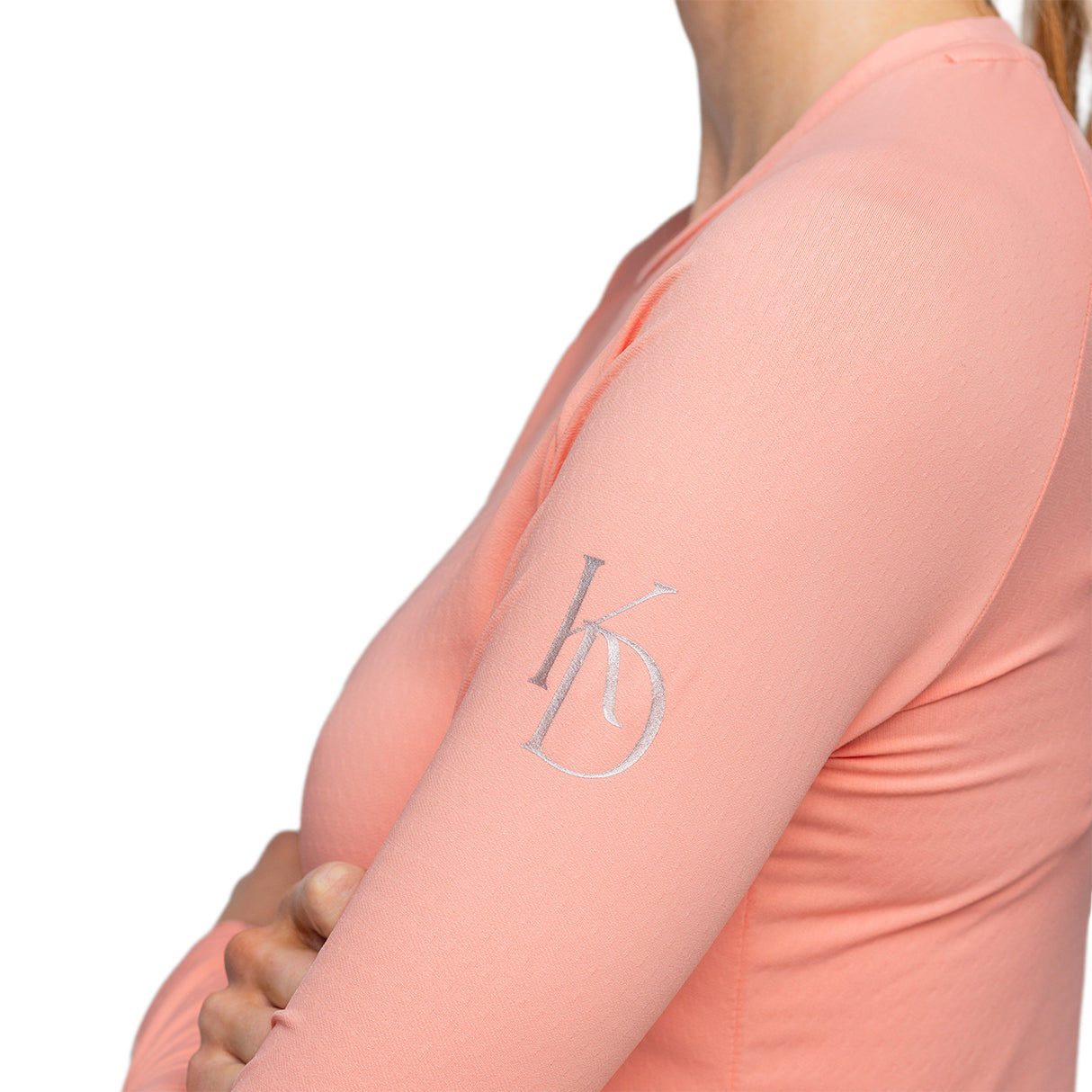 Kastel Monogram Solid Long Sleeve Crew Neck Top