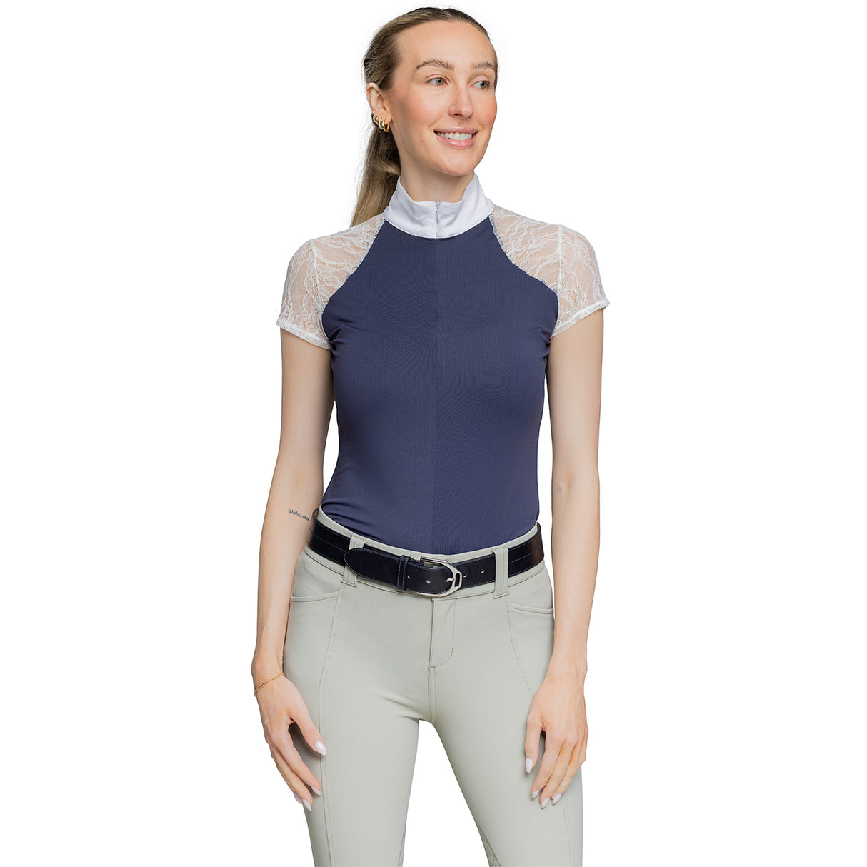 Kastel Cap Sleeve Lace Show Shirt