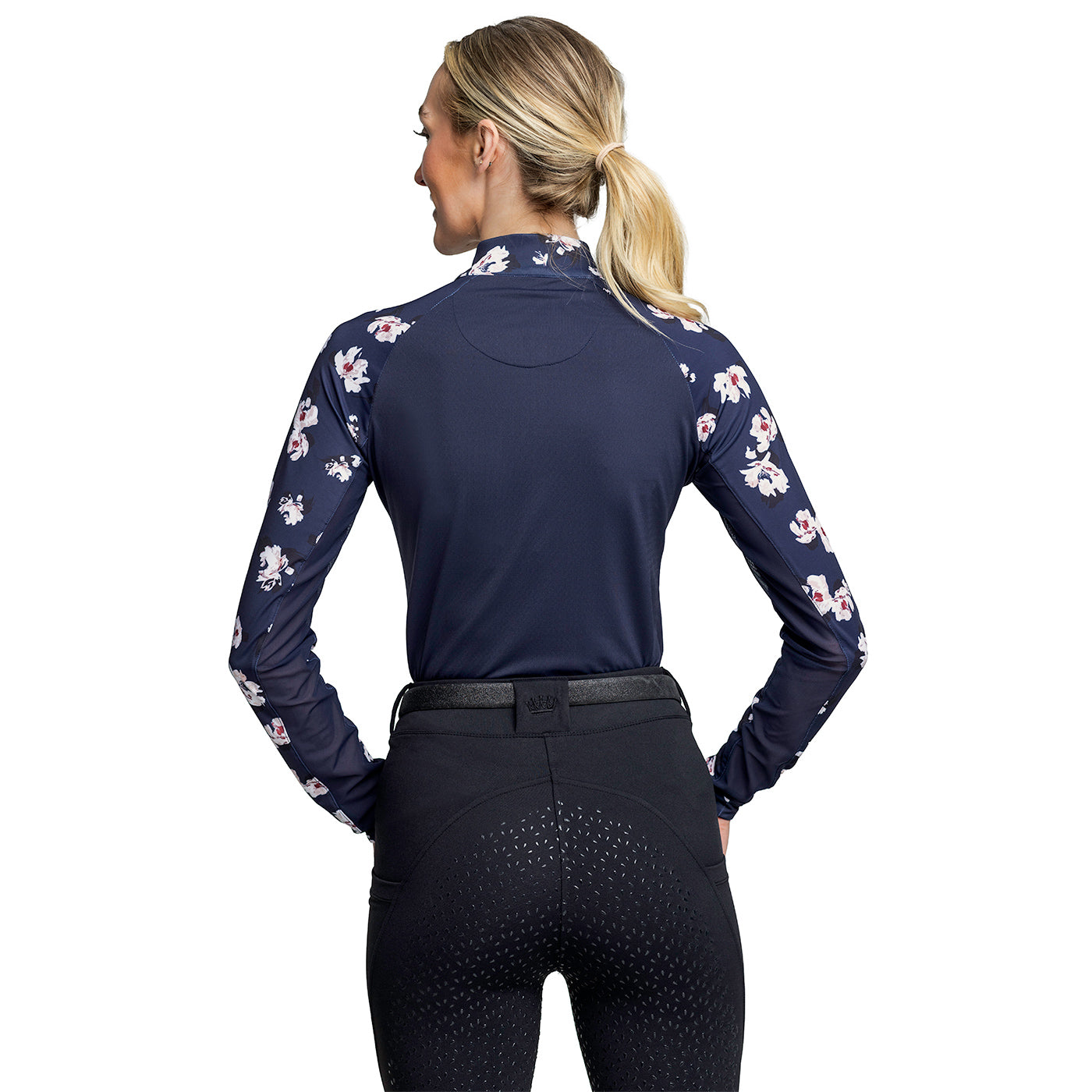 Kastel Denmark Long Sleeve Quarter Zip Top W/ Print Sleeves