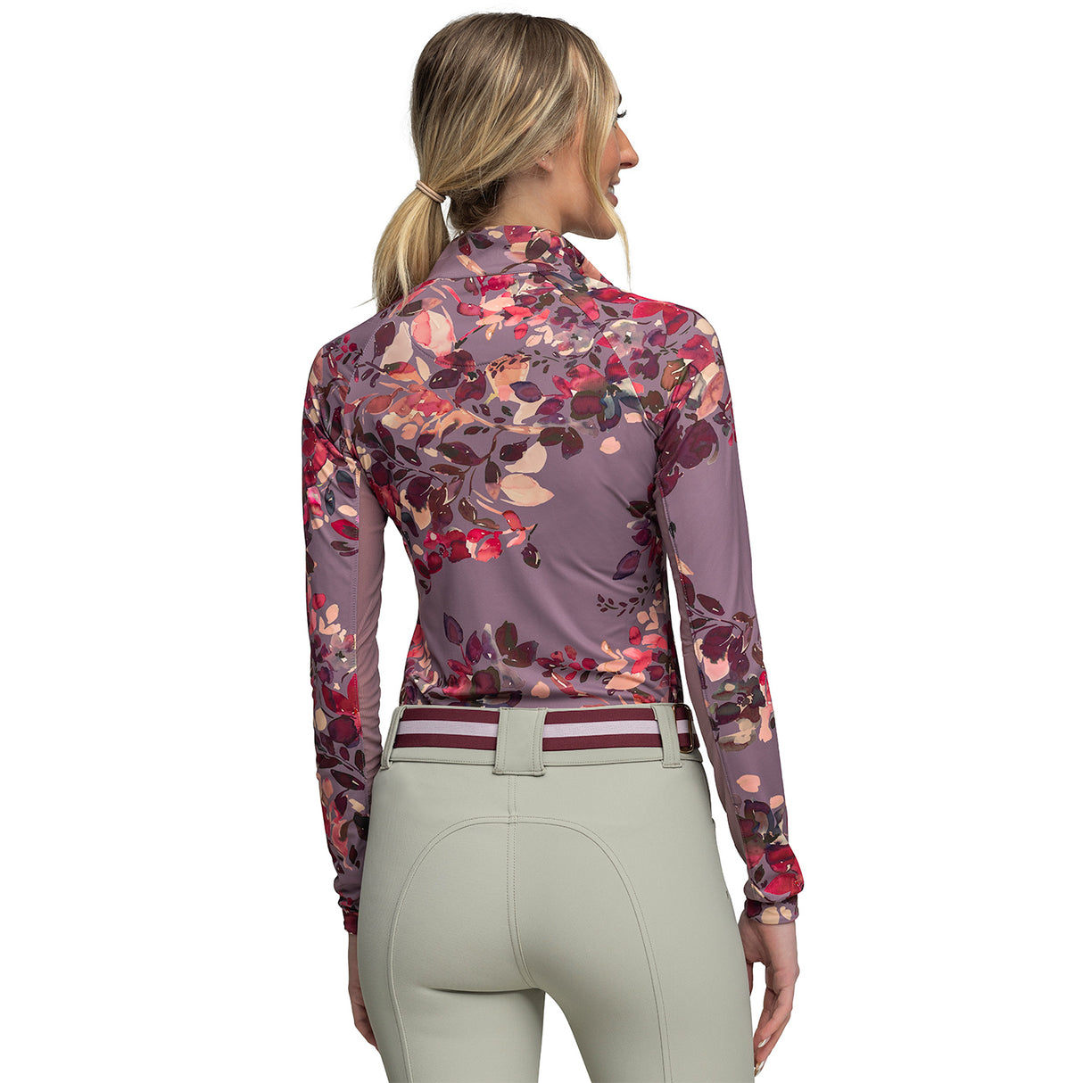 Kastel Denmark Long Sleeve Quarter Zip Print Top