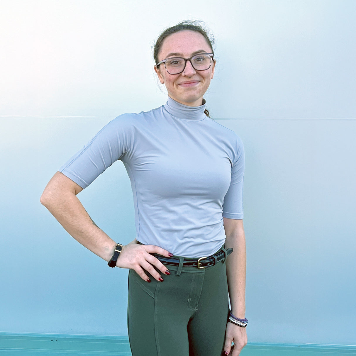 Tailored Sportsman IceFil Short Sleeve Mock Neck Top