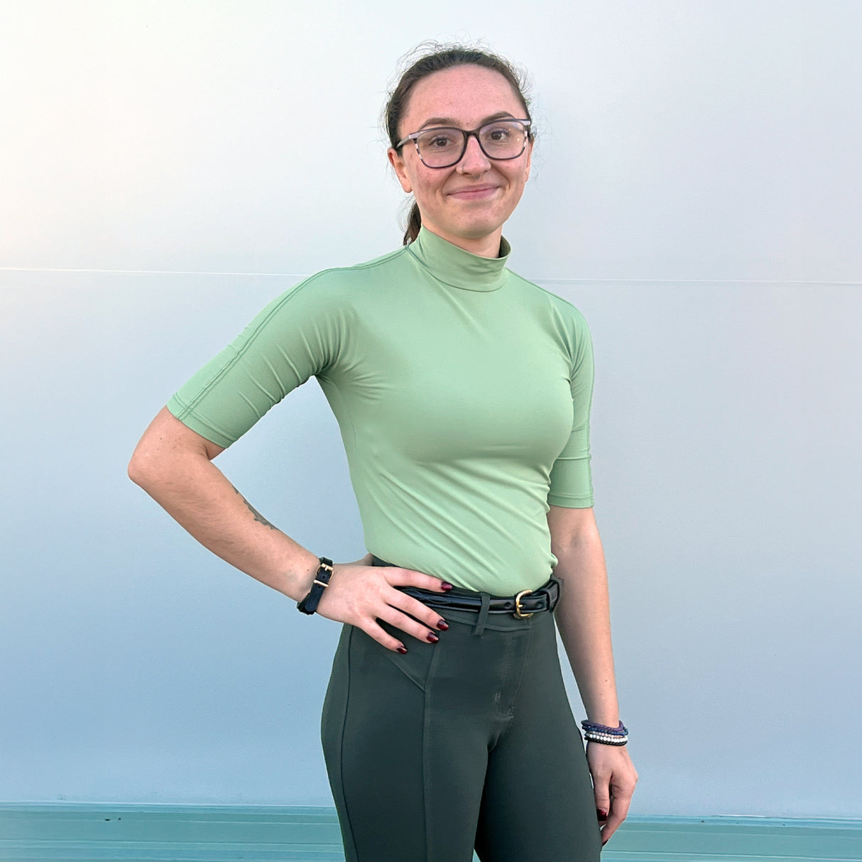 Tailored Sportsman IceFil Short Sleeve Mock Neck Top