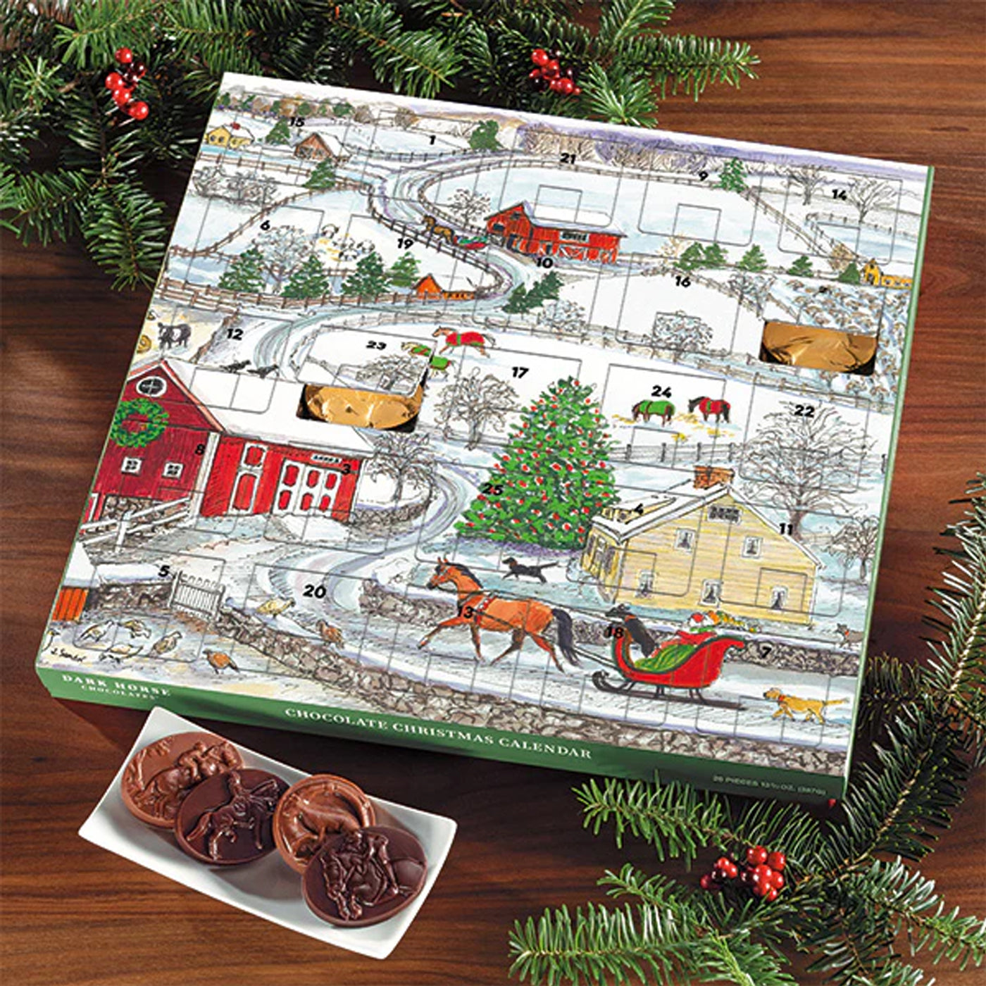 Dark Horse Chocolates Snowy Sleigh Ride Advent Calendar
