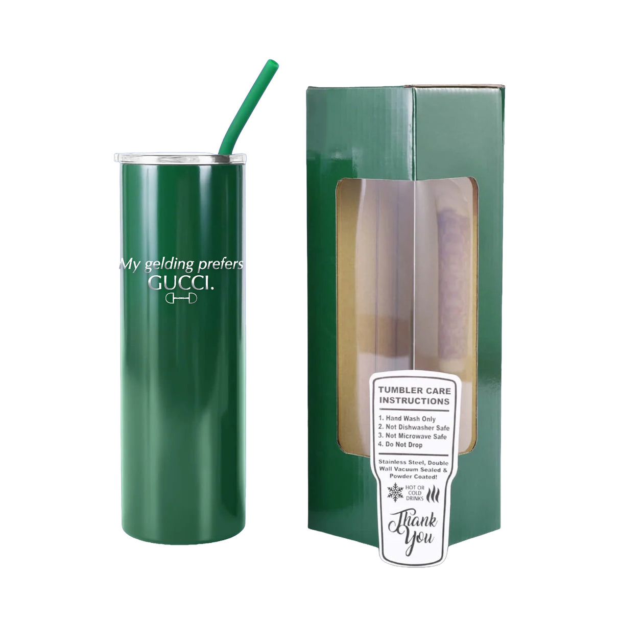 Equine & Design My Gelding Prefers Gucci Skinny Drinking Bottle 20 oz.