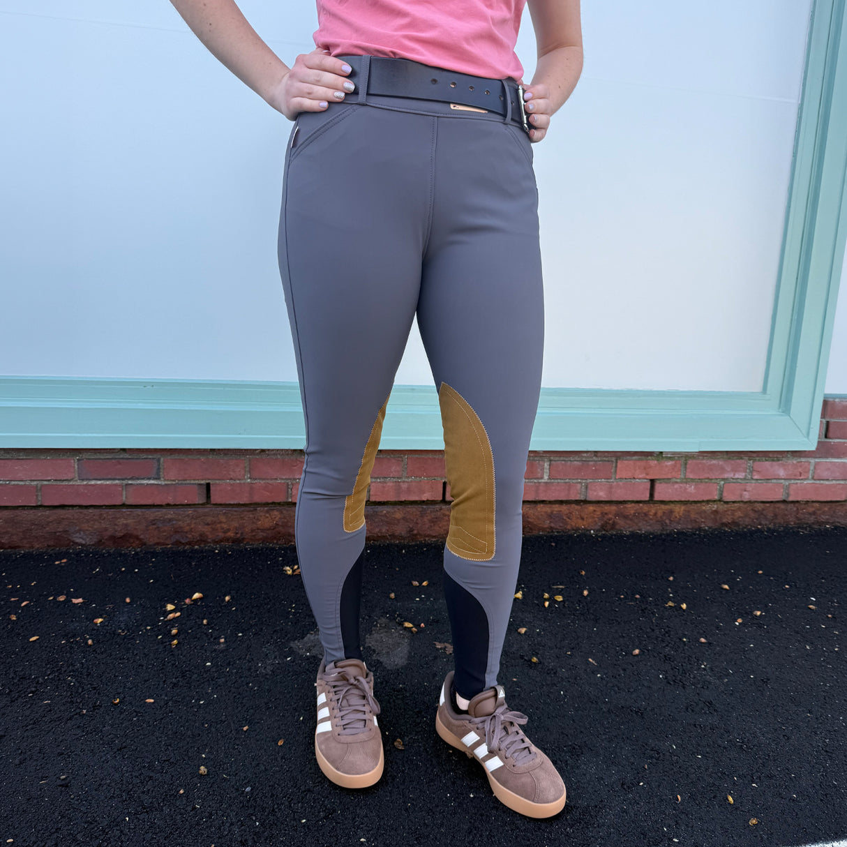 Tailored Sportsman Light Weight Technical Mid-Rise Side Zip Knee Patch Breech