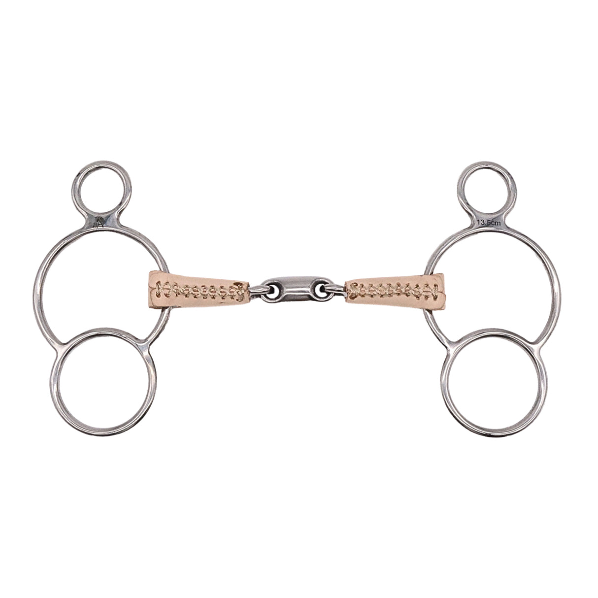 Jake Adams 2-Ring Elevator Double Jointed Leather Bit W/ Lozenge