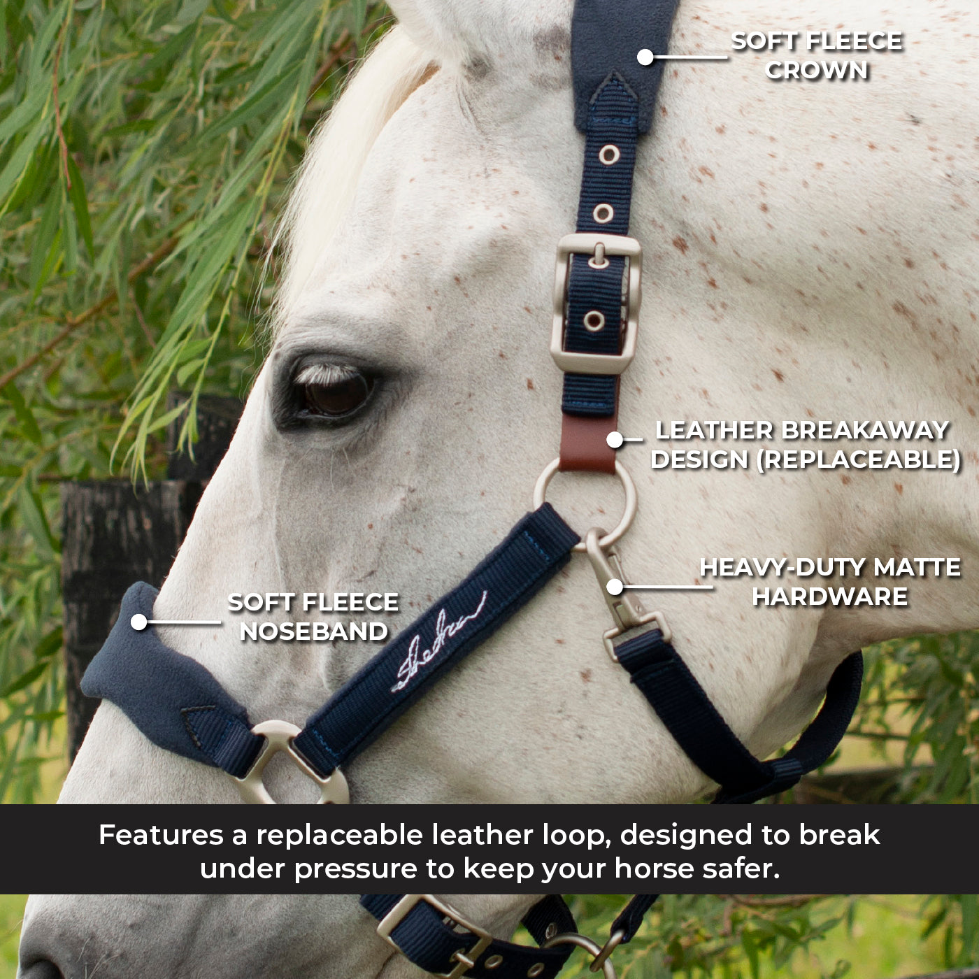 Shedrow Breakaway Halter W/ Fleece