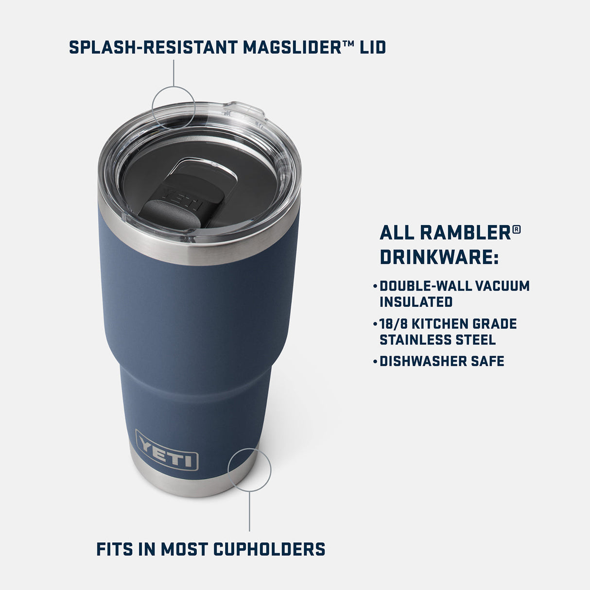 YETI Rambler Tumbler W/ Magslider Lid 30 oz.